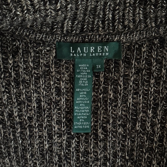 Lauren Ralph Lauren Brown Gold Metallic Knitted Maxi Long Sweater Coat Size 3X - Picture 6 of 13